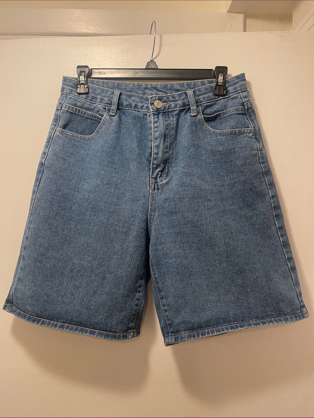 SHEIN Dark Blue Denim Waistband Shorts